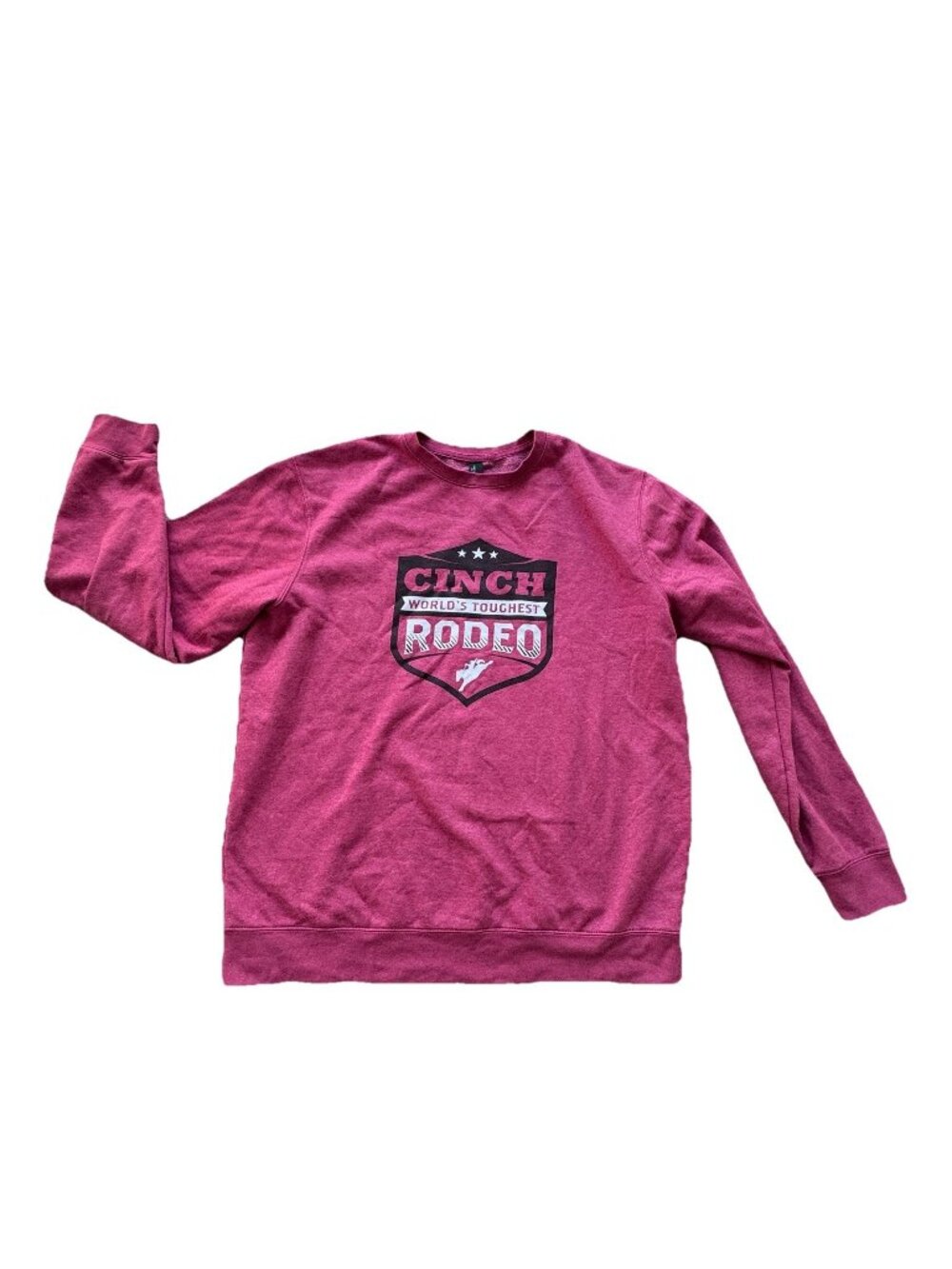 Cinch World’s Toughest Rodeo Sweatshirt  Fleece Lined Pullover Unisex XL Maroon